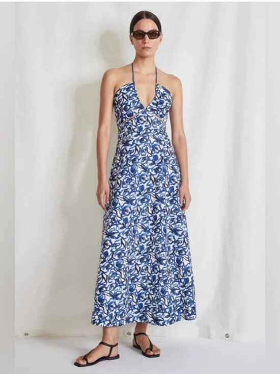 Apiece Apart Dresses & Skirts - APIECE APART Eli Cutout Dress Brushed Floral Indigo